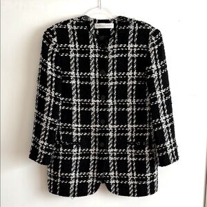 Valerie Steven’s - Chic Black and White Plaid Jacket